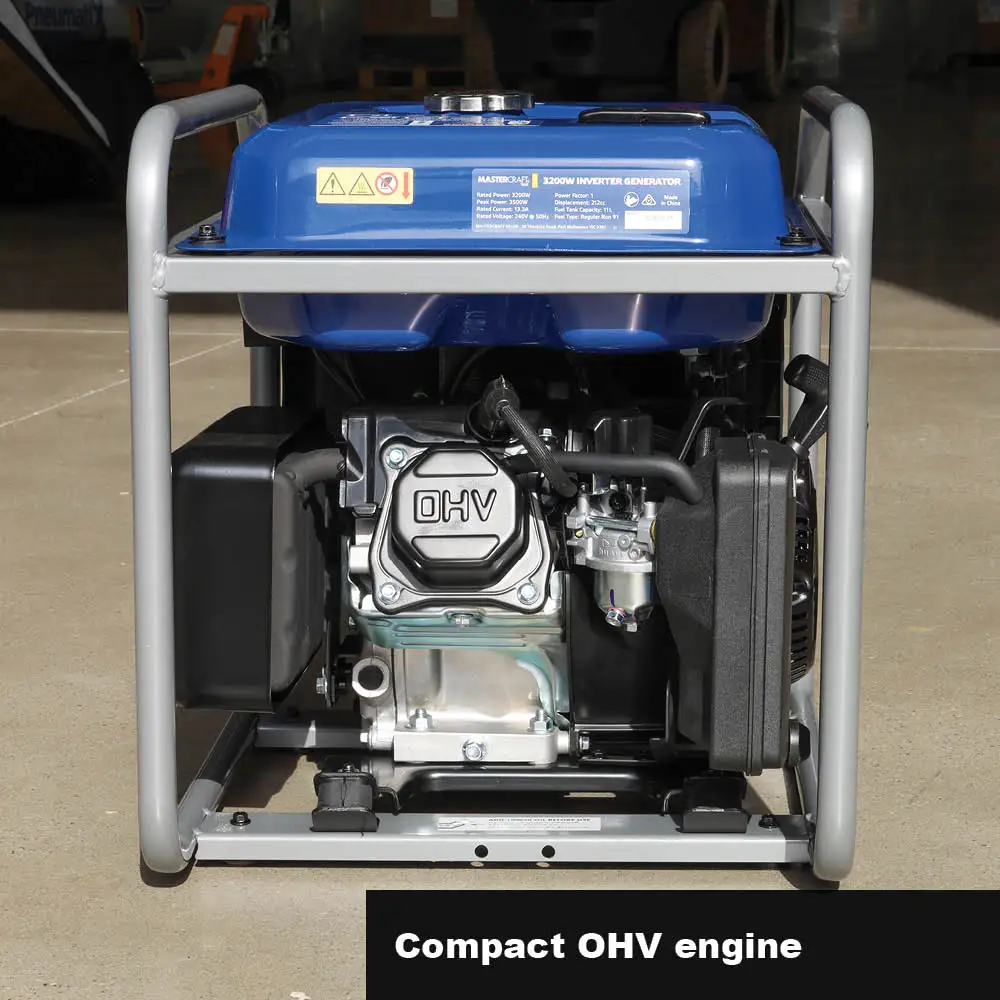 MASTERCRAFT 3200W Recoil Start Open Frame Petrol Inverter Generator MASINV3