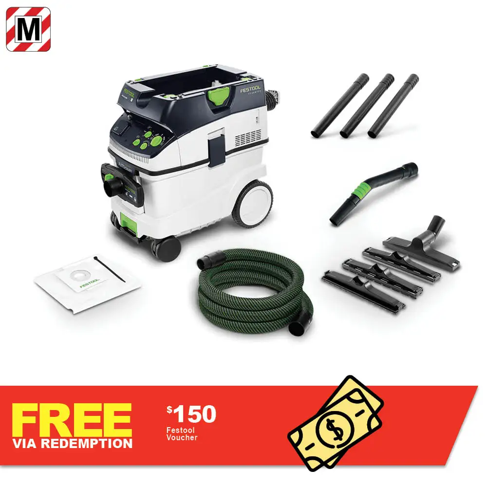 FESTOOL 36L 1200W M-Class Dust Extractor with Autoclean CTM36EACHDFS 575849