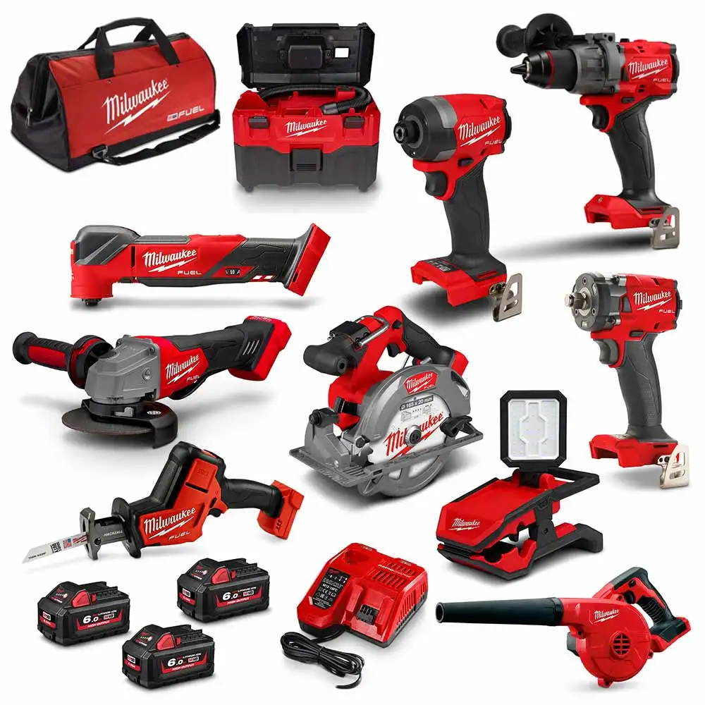 MILWAUKEE 18V FUEL 10 Piece 3 x 6.0Ah Combo Kit M18FPP10C4603B