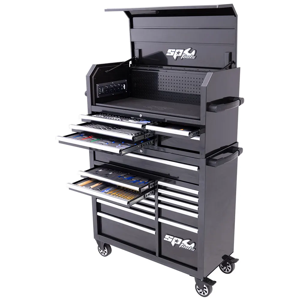 SP TOOLS 18 Drawer Sumo Black/Chrome Tool Kit - 300 Piece SP50551X