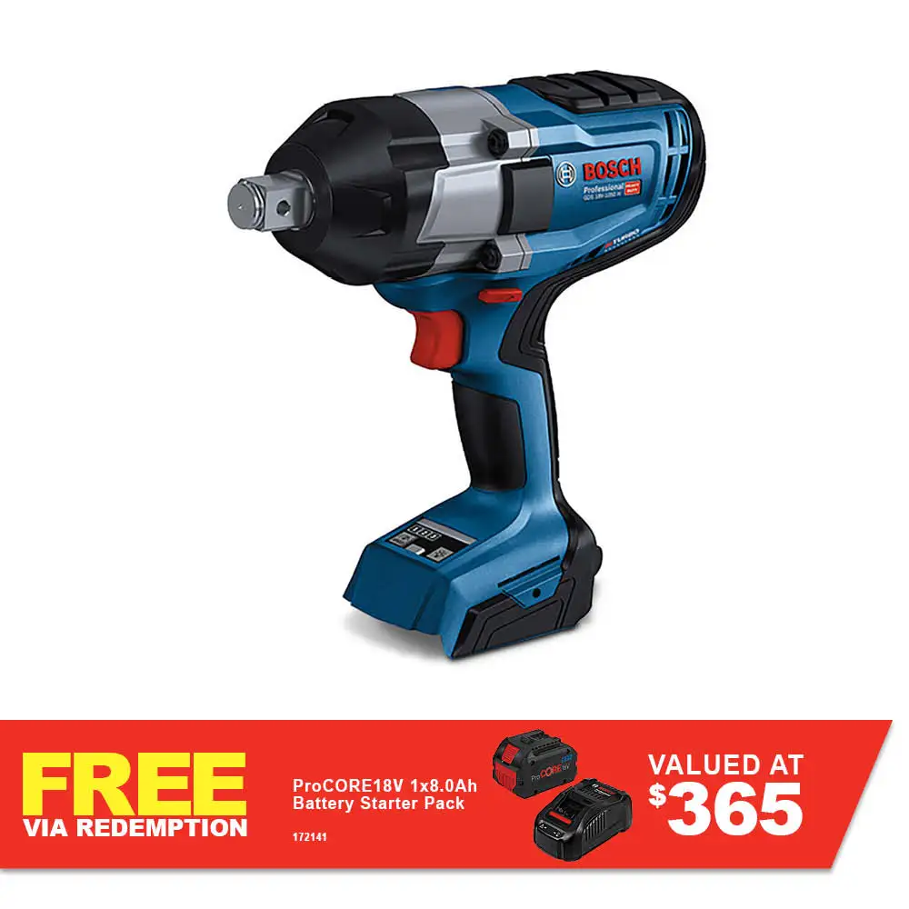 BOSCH 18V BITURBO Brushless 3/4inch Impact Wrench GDS 18V-1050 H Skin 06019J8501