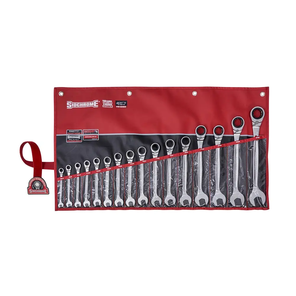 SIDCHROME R/OE Metric Geared Spanner Set - 16 Piece SCMT22201