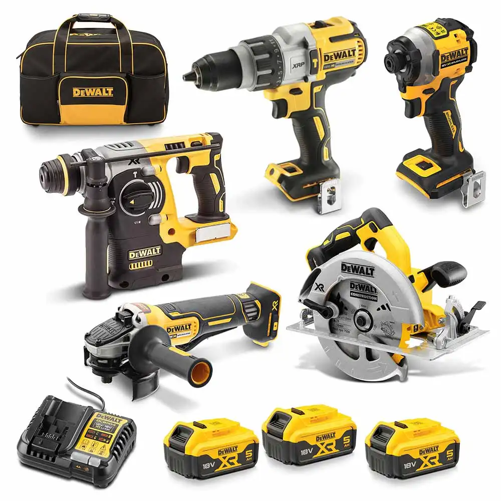 DEWALT 18V XR Brushless 5 Piece 3 x 5.0Ah Combo Kit DCZ501P3-XE