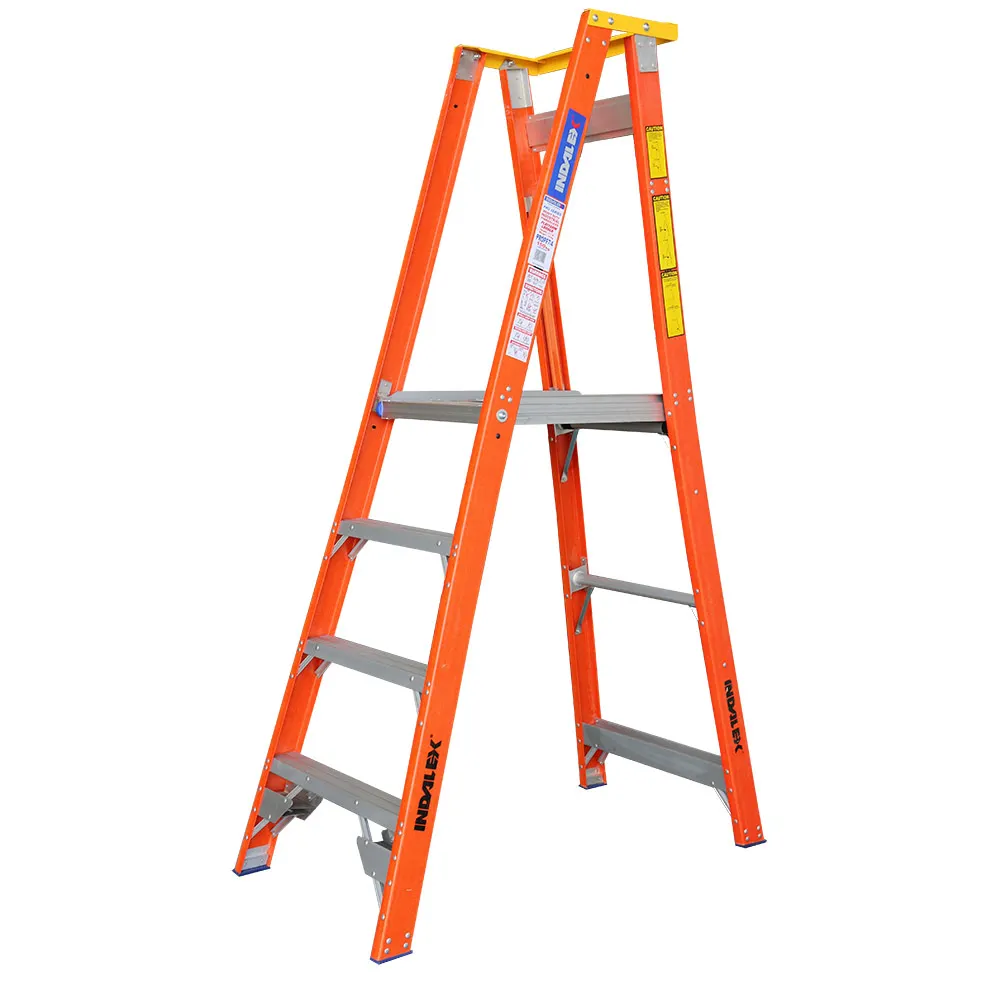 INDALEX 180kg Pro 4 Step Fibreglass Platform Ladder PROPF7/4