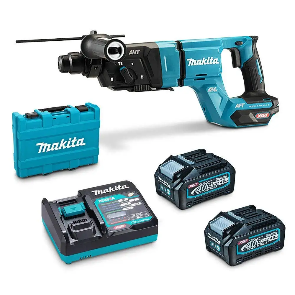 MAKITA 40V Max XGT Brushless 2 x 4.0Ah 28mm SDS Plus Rotary Hammer Kit HR007GM201