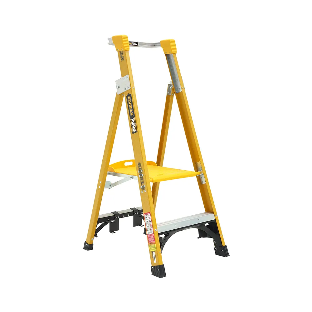 GORILLA 0.6m 180kg Heavy-Duty Fibreglass Platform Step Ladder FPL002-HD