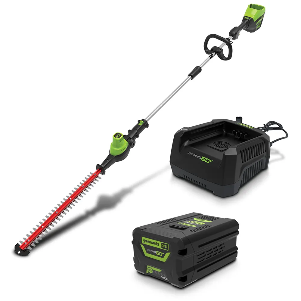 GREENWORKS 60V Brushless 1 x 4.0Ah Pole Hedge Trimmer Kit 2301207AU