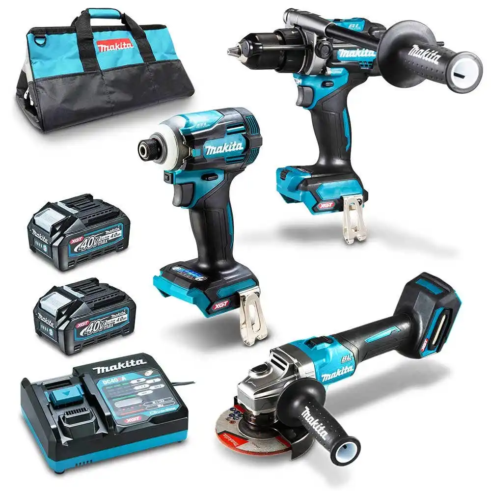 MAKITA 40V Max XGT Brushless 3 Piece 2 x 4.0Ah Combo Kit DK0140G302