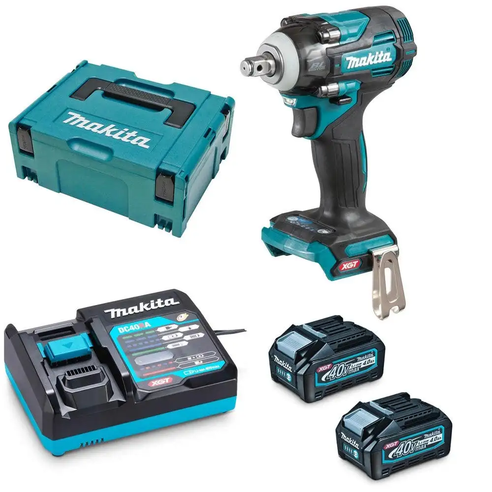MAKITA 40V Brushless 2 x 4.0Ah Impact Wrench Kit TW004GM201