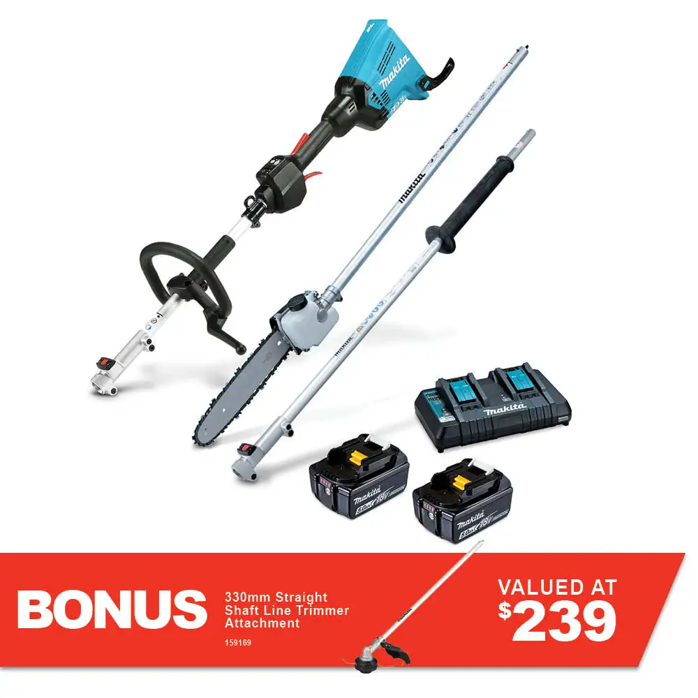 MAKITA 36V (18Vx2) 2x5.0Ah Multi-Function Power Head and Pole Saw Kit DUX60PSPT2-B
