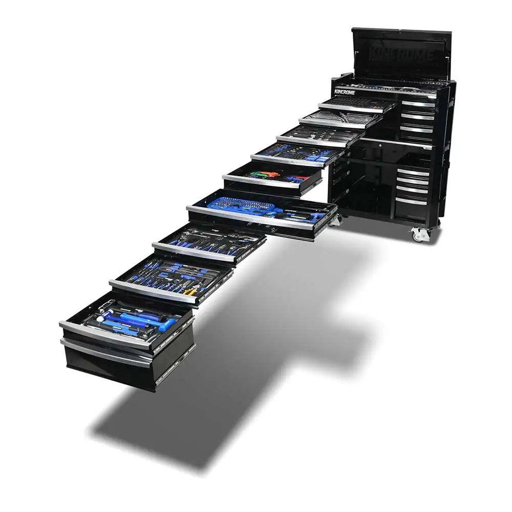KINCROME 42" 17 Drawer Contour Workshop Tool Kit Black - 734 Piece K1961B