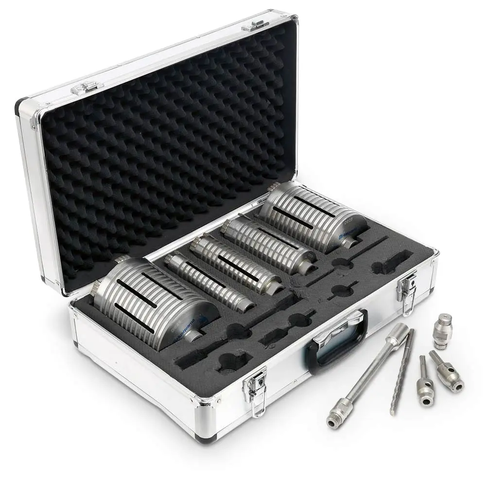 HUSQVARNA 37-127mm Diamond Core Cutter Set for Air Conditioning Installation - 10 Piece