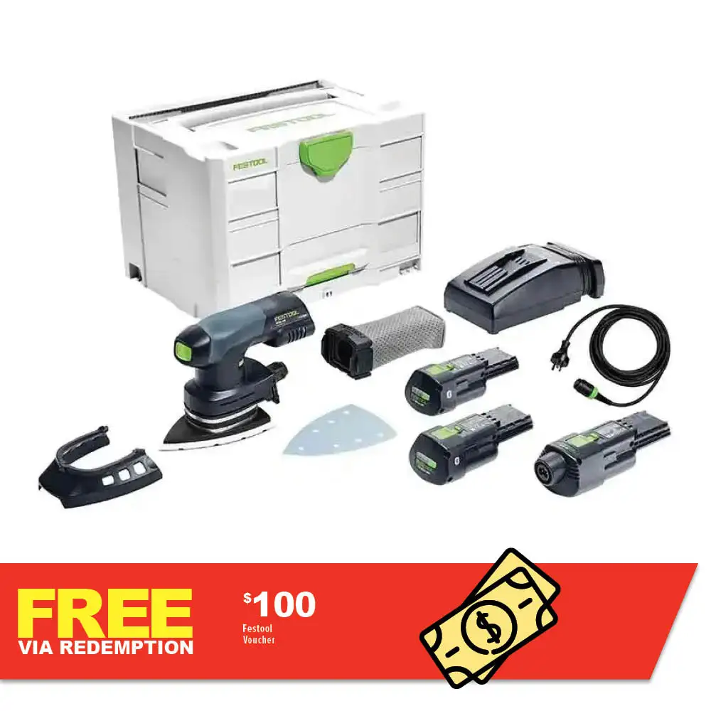 FESTOOL DTSC 400 18V 2 x 3Ah 150mm HD Ergo Orbital Sander Kit 578141