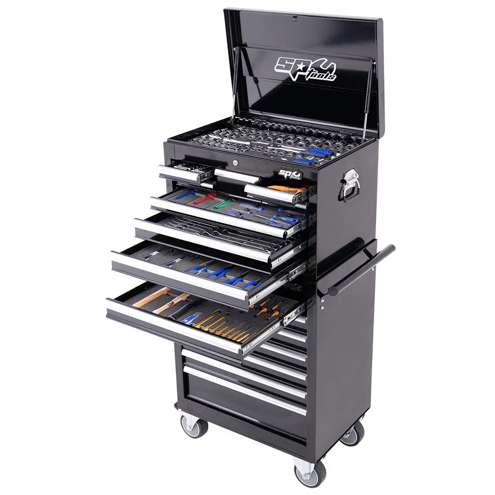 SP TOOLS 307 Piece 15 Drawer Metric/SAE Tool Kit - Black SP50105X