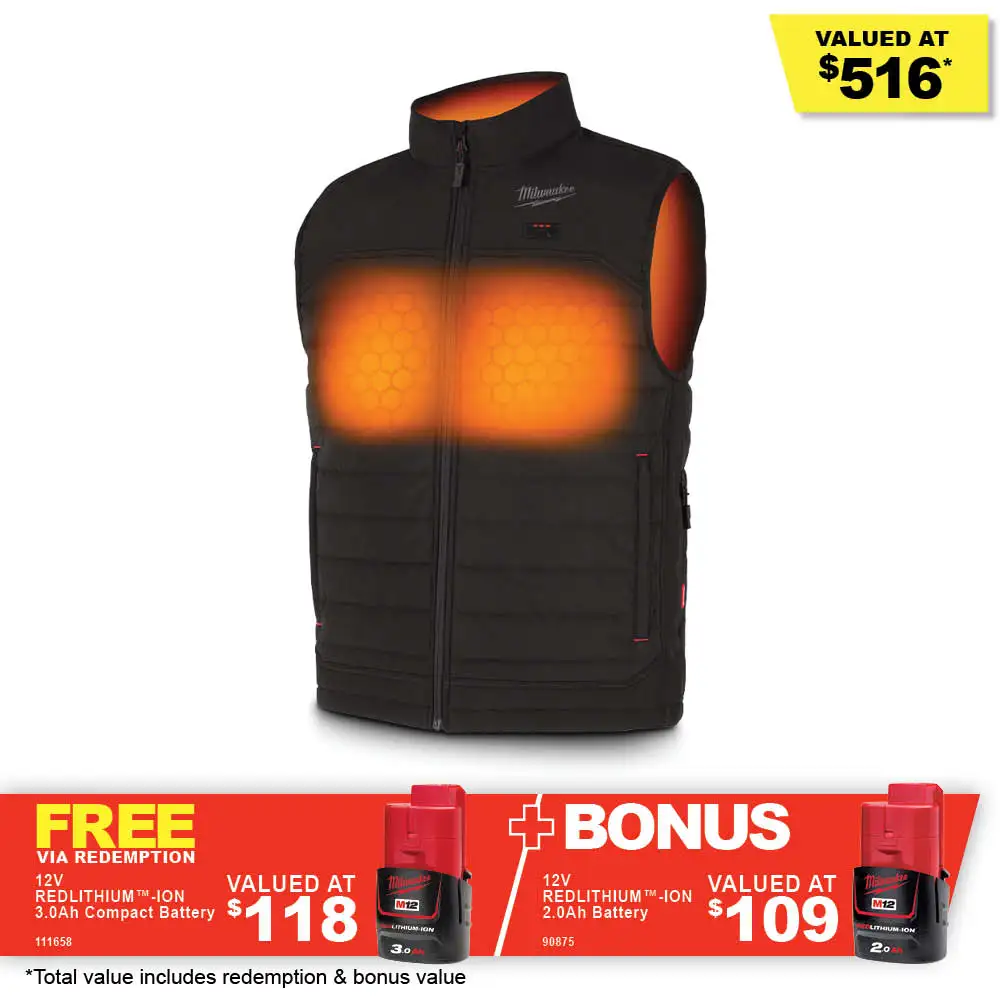 MILWAUKEE 12V AXIS Heated Vest Black M12AHVBLK0