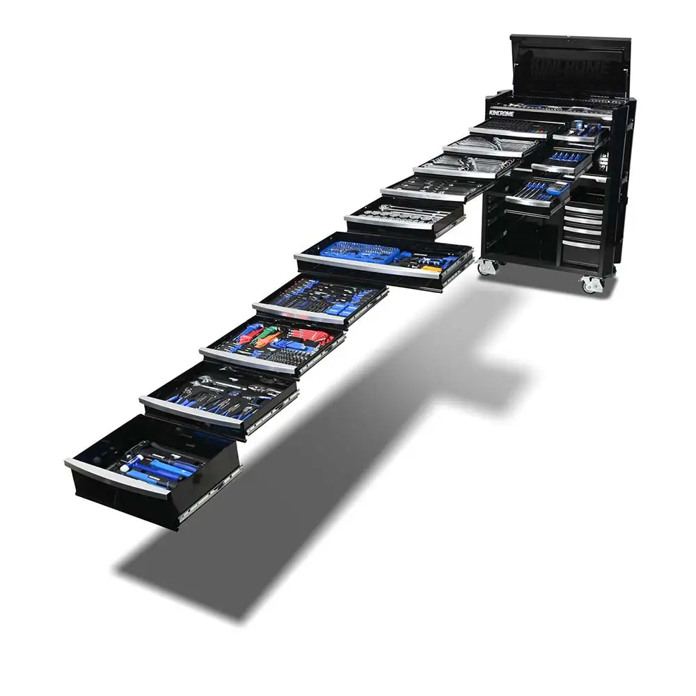 KINCROME 42" 17 Drawer Contour Workshop Tool Kit Black - 826 Piece K1962B