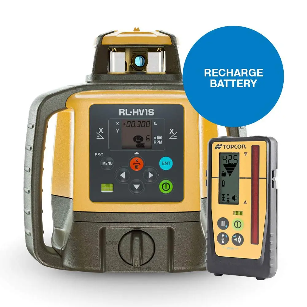 TOPCON HV1S Dial-In-Single Grade Rotary Laser Rechargeable with Premium LS100D Receiver 1051612-09
