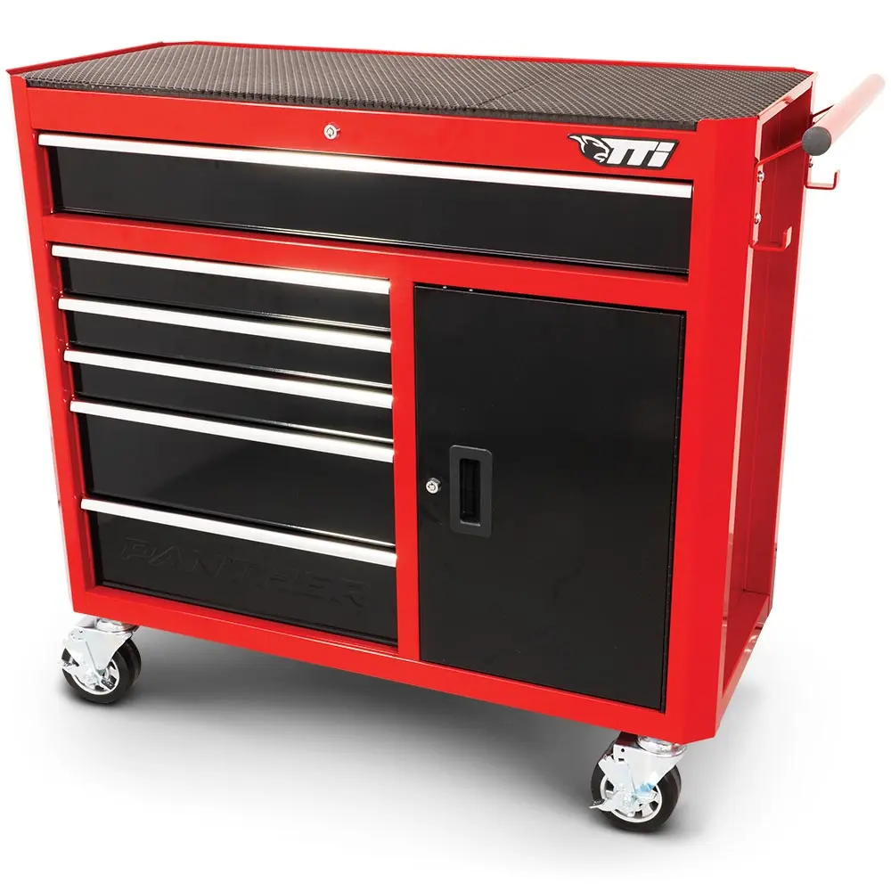 TTI 41inch 6 Drawer Tool Trolley - Red/Black TTR4106