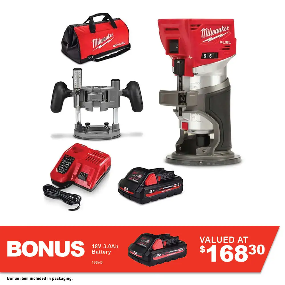 MILWAUKEE 18V FUEL 1 x 3.0Ah Laminate Trimmer Kit M18FTR302B
