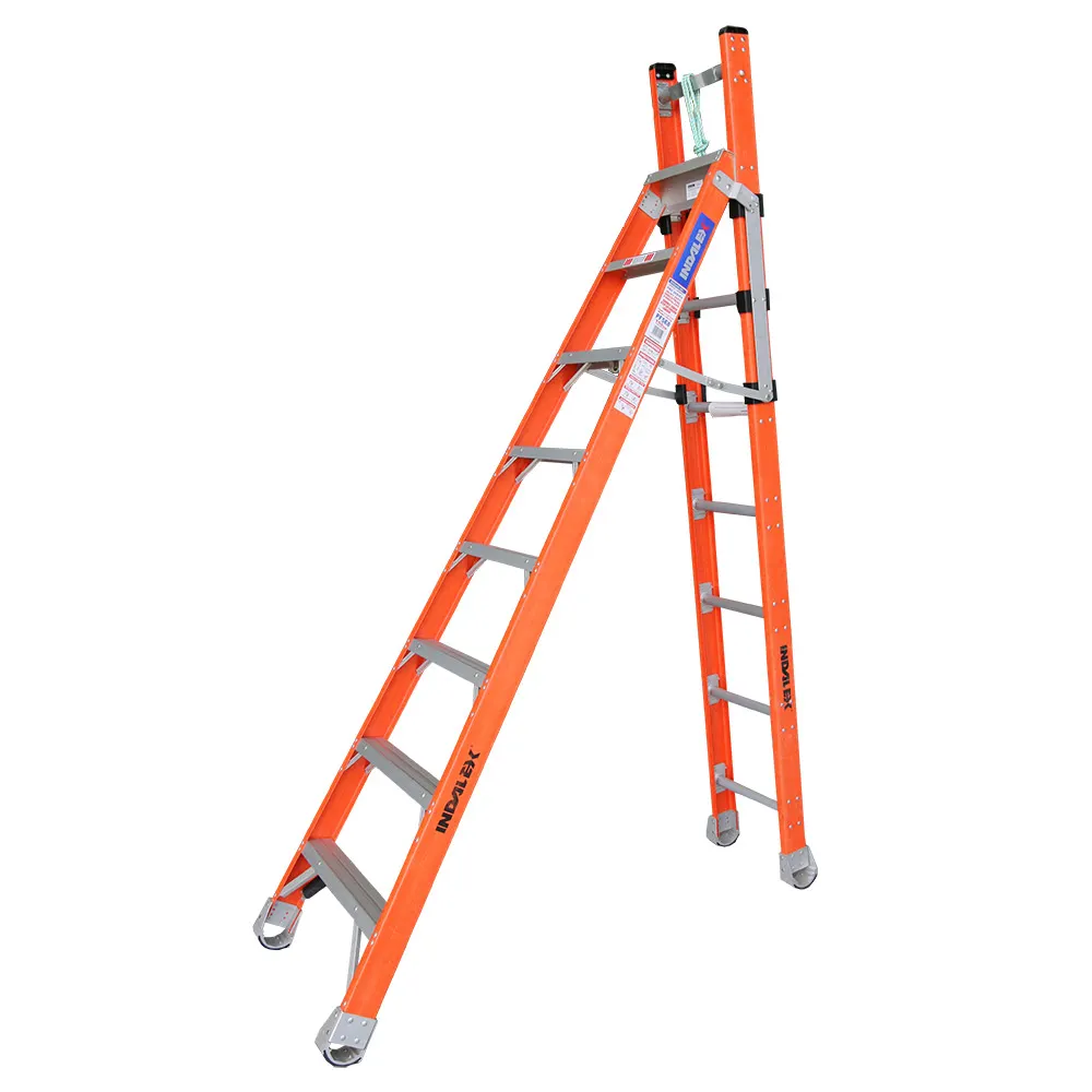 INDALEX 150kg Pro 2.4m - 4.1m Fibreglass Extension Ladder PFSE8