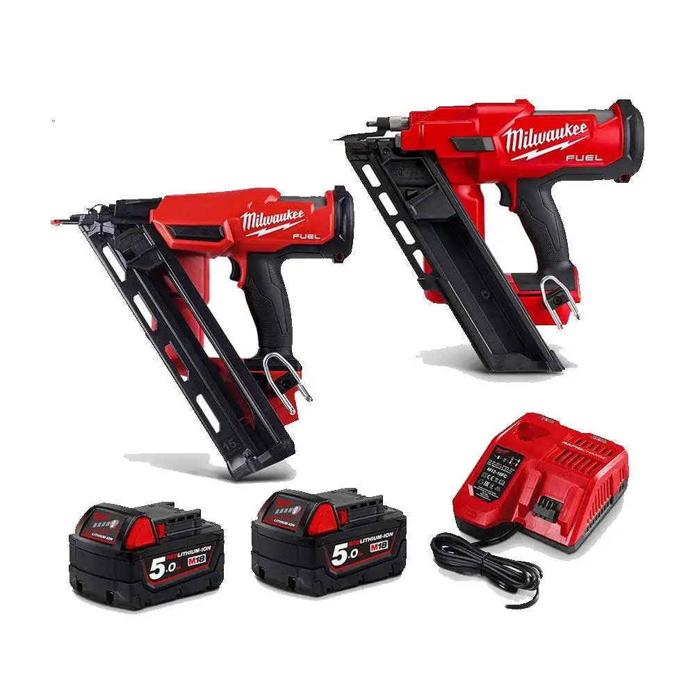 MILWAUKEE 18V FUEL 2 x 5.0Ah Framing/Finish Nailer Combo Kit Power Pack M18FPP2FN-502B