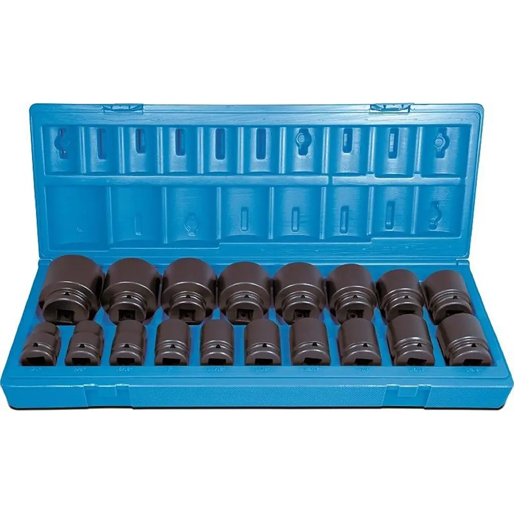 ACTION 3/4 x 2inch SAE STD Impact Socket Set - 18 Piece 600401801
