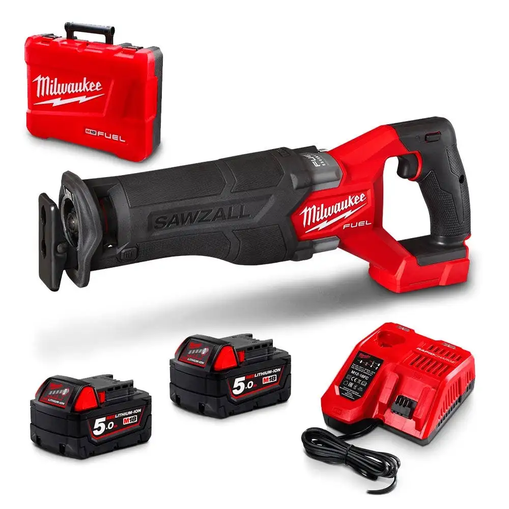 MILWAUKEE 18V FUEL 2 x 5.0Ah SAWZALL Reciprocating Saw Kit M18CSX2-502C