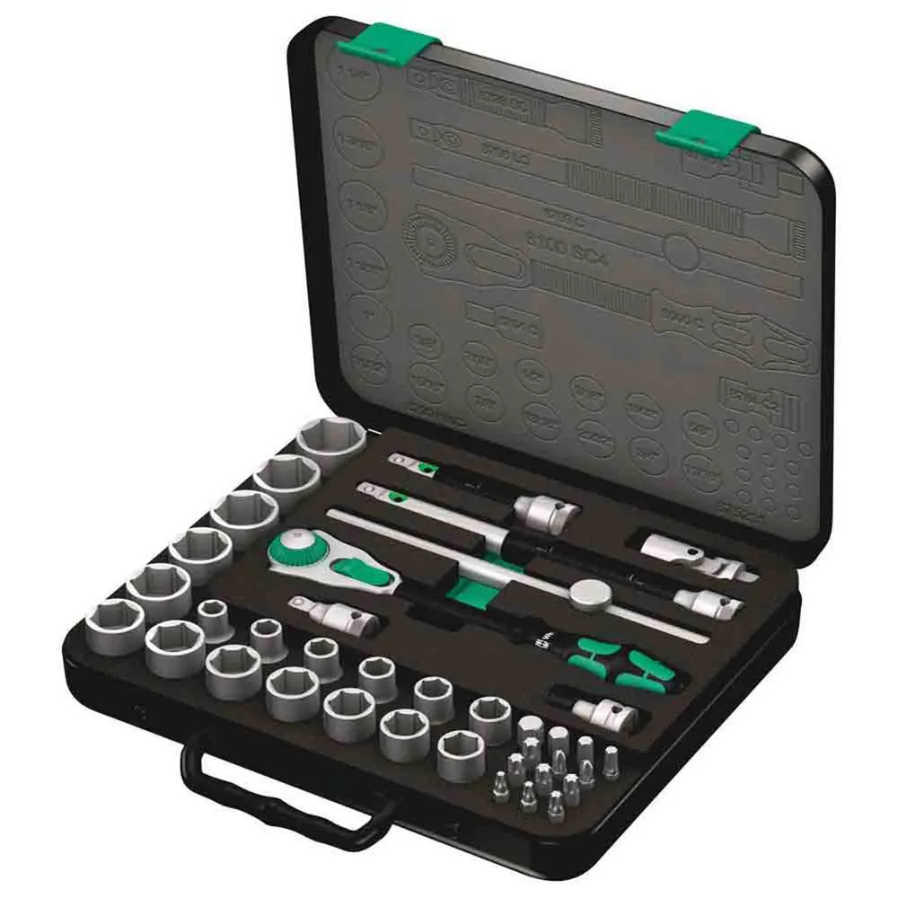 WERA 8100 SC 4 Zyklop Speed Ratchet Set 1/2" Drive imperial - 38 Piece WER003647