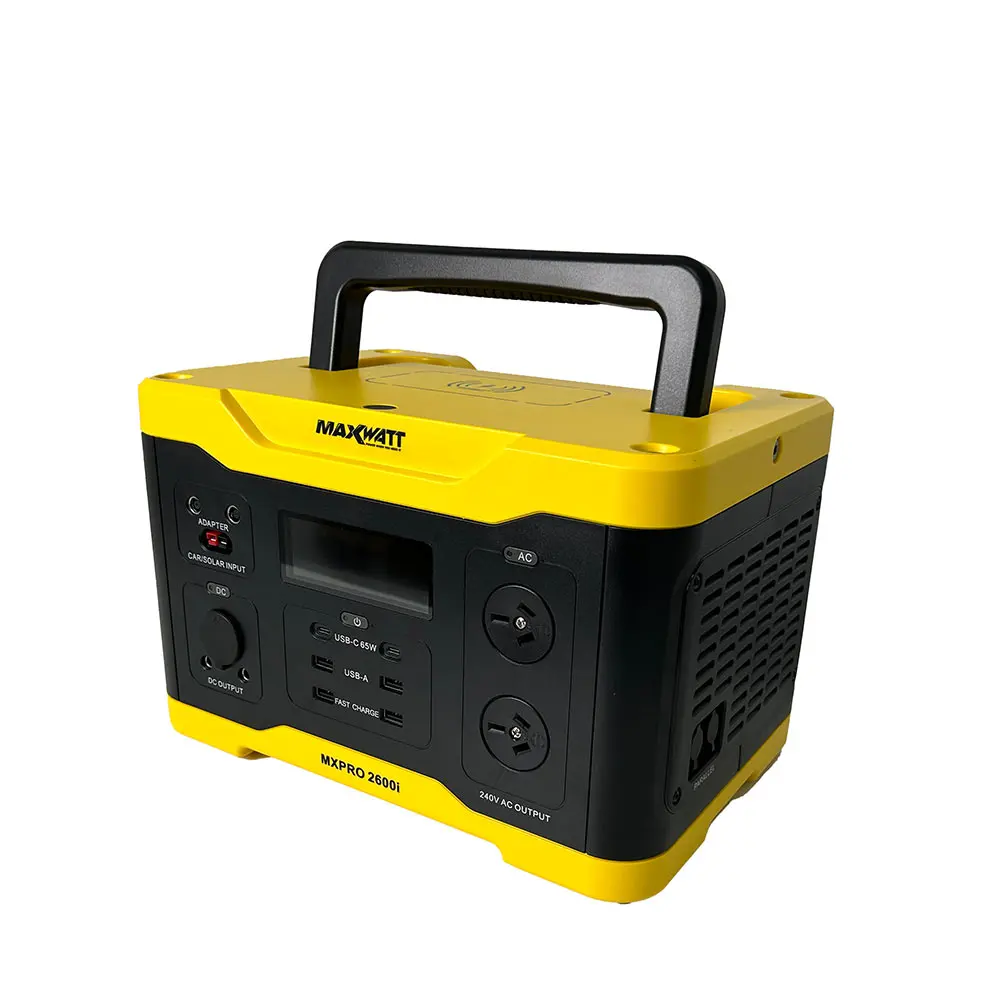 MAXWATT 1300W Rated/2600W Peak Power Pro Series Portable Power Station & Carry Bag MXPRO2600I