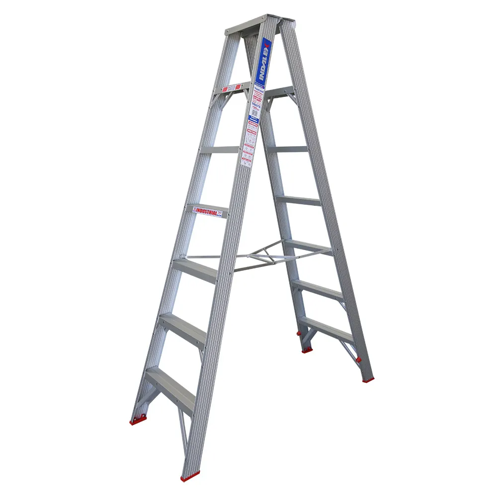 INDALEX 120kg Trade 2.1m Aluminium Double Sided Step Ladder TRDS7D