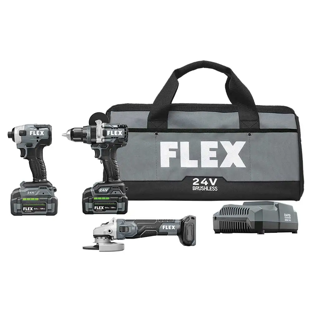 FLEX 24V 3 Piece 2 x 5.0Ah Combo Kit FXMA302-2C