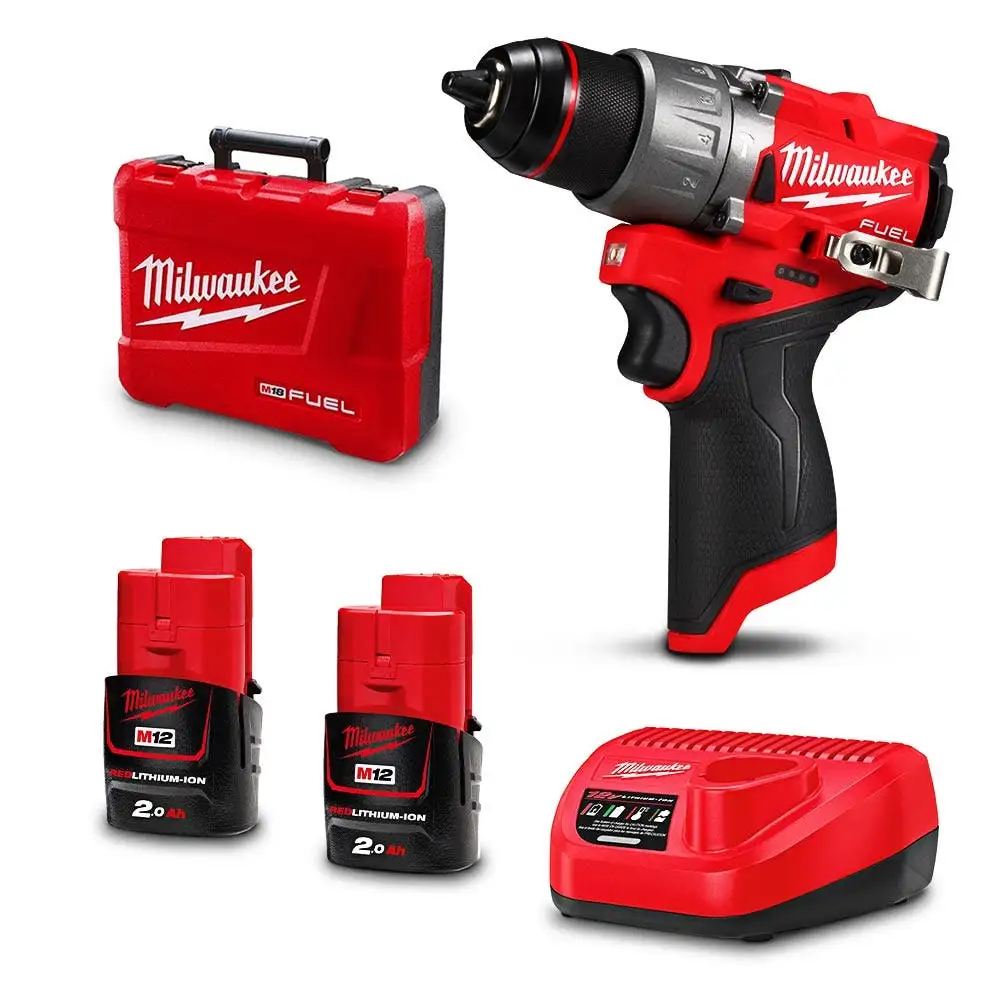 MILWAUKEE 12V 2 x 2.0Ah 13mm Hammer Drill/Driver kit M12FPD2202C