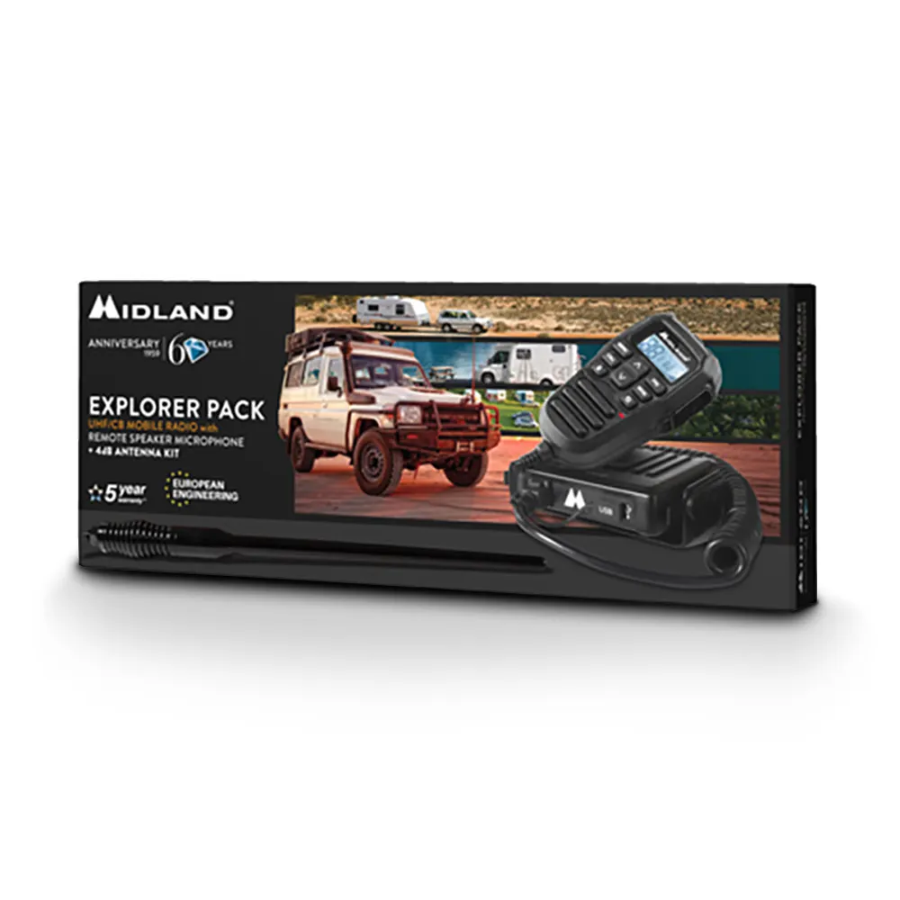 MIDLAND Remote MIC + ANT Radio UHF EXPLORER PACK