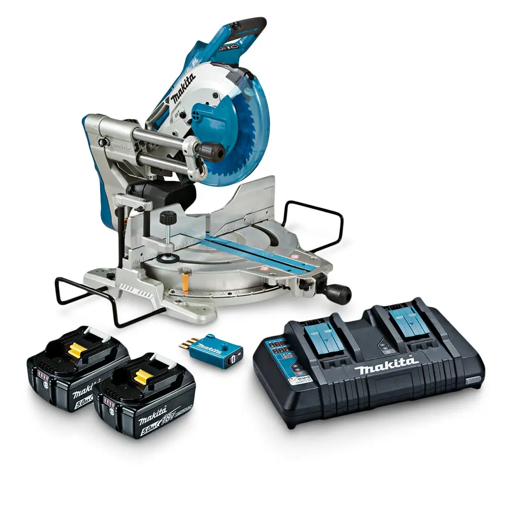 MAKITA 18Vx2 Brushless AWS 2 x 5.0Ah 260mm Slide Compound Mitre Saw w. Wireless Unit Kit DLS111PT2U