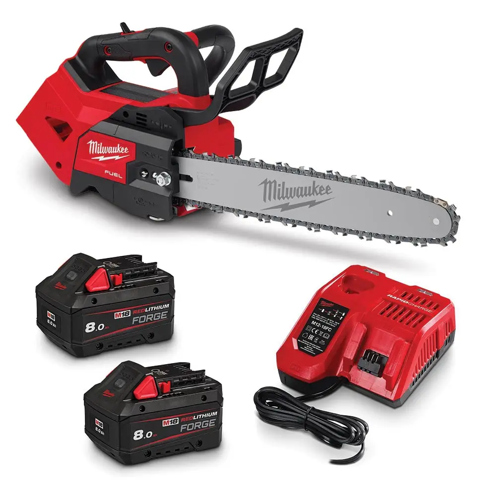 MILWAUKEE 18V REDLITHIUM FORGE 2 x 8.0Ah 14inch/35cm Top Handle Chainsaw Kit M18FTCHS14802F
