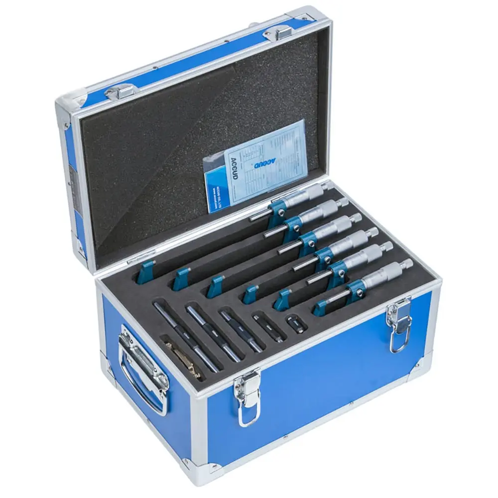 ACCUD 6 Piece 150mm Metric Outside Micrometer Set AC-321-006-06