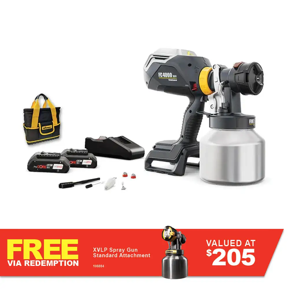 WAGNER 18V Cordless Spray Gun Kit w/ 2 x 4.0Ah Bosch ProCORE Battery 2455374