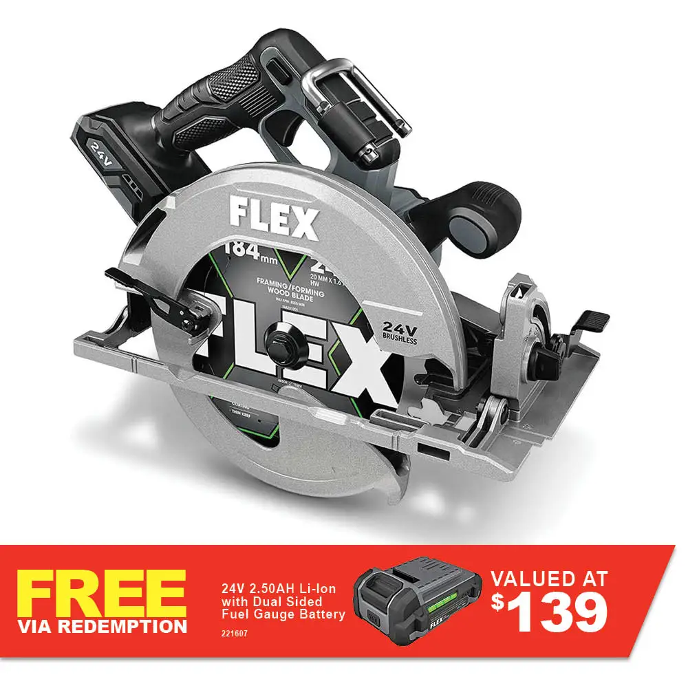 FLEX 24V Brushless 184mm Circular Saw Skin FXA2141-Z