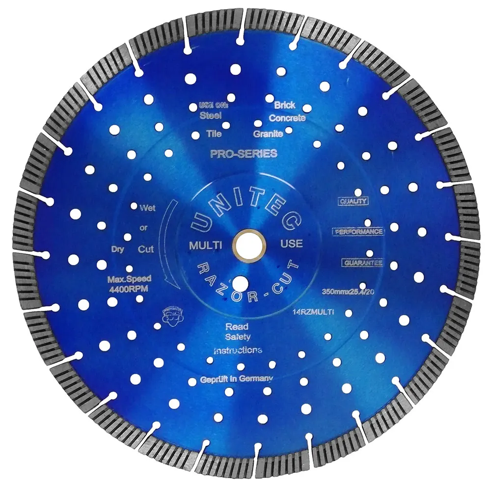 UNITEC 350mm Segmented Diamond Blade for General Purpose Cutting - RAZORCUT U-14RZMULTI