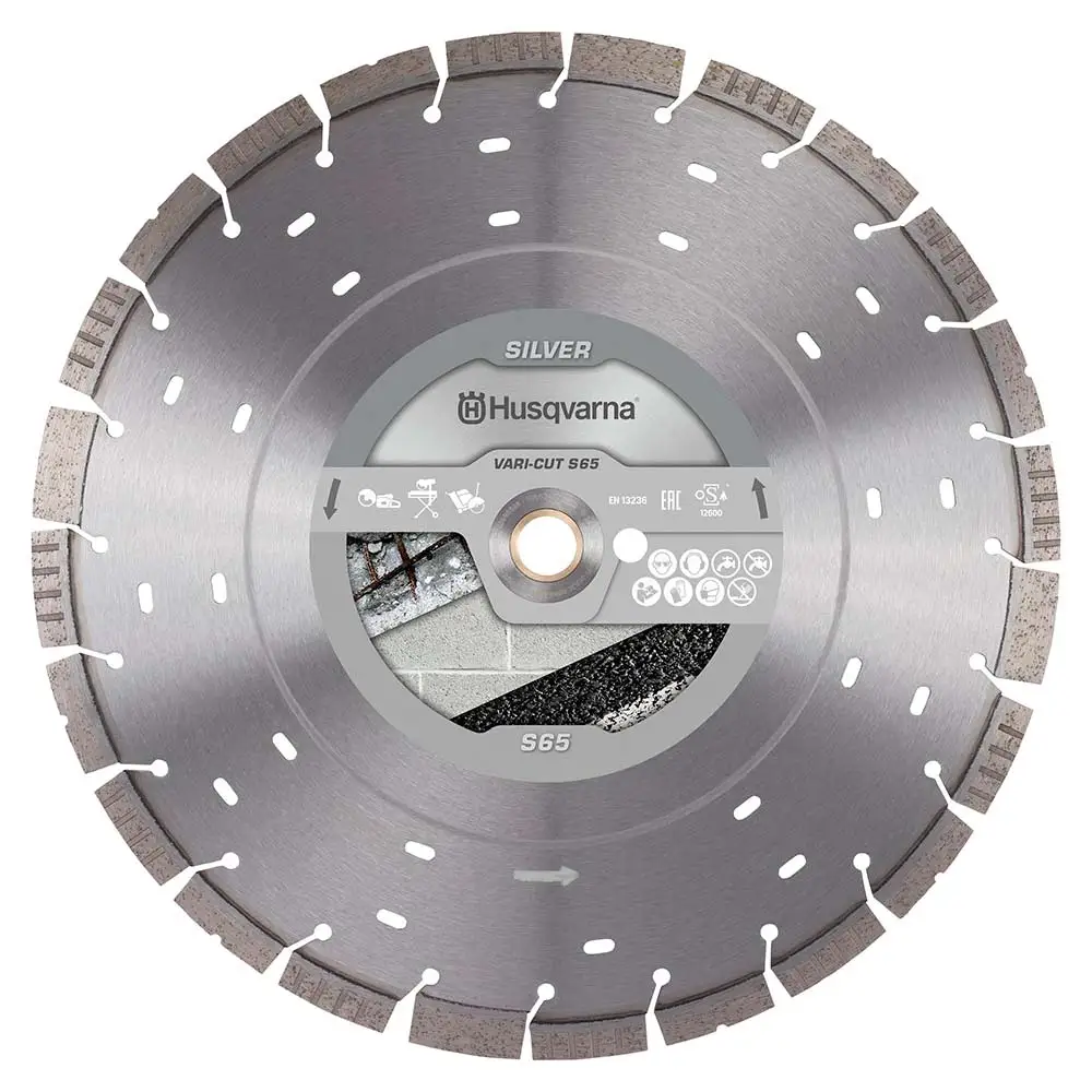 HUSQVARNA 350mm Vari-S65 Segmented Diamond Blade For Abrasive Concrete & Bricks Cutting 534972520