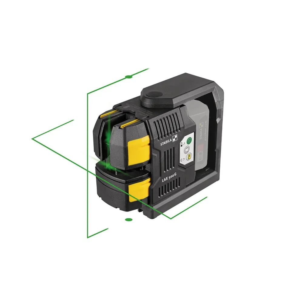 STABILA LAX500G 12-V Crossline Laser Level With Battery/Charger �?Green 7 Piece Set 19986