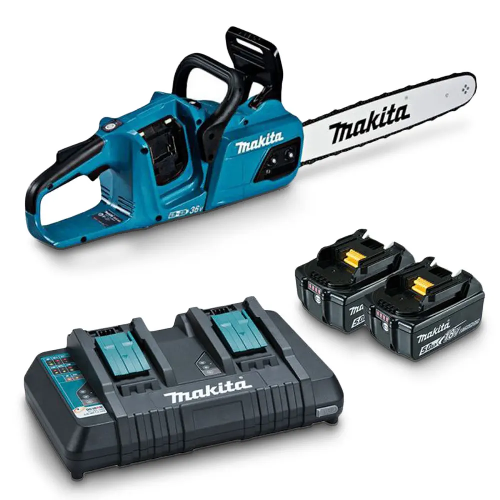 MAKITA 36V (18Vx2) Brushless 2 x 5.0Ah 400mm Chainsaw Kit DUC405PT2