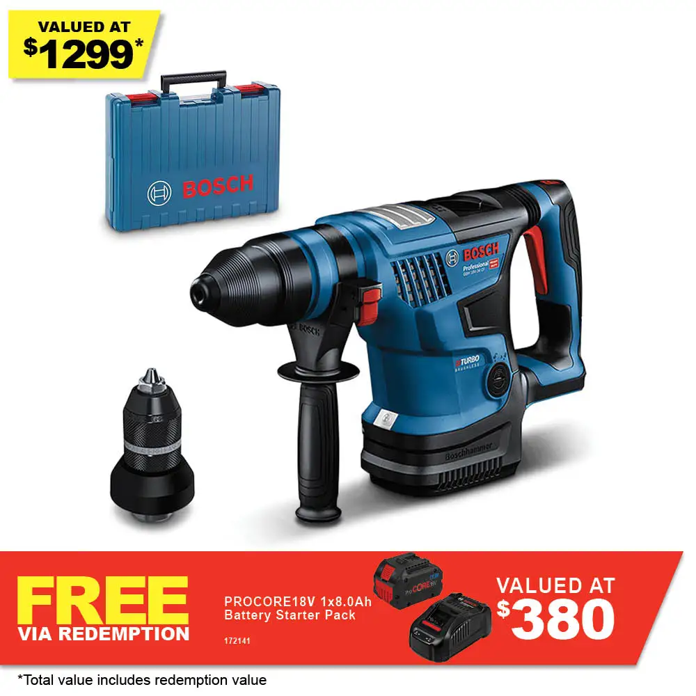 BOSCH 18V BITURBO Brushless 4kg SDS Plus Rotary Hammer Skin 0611914041