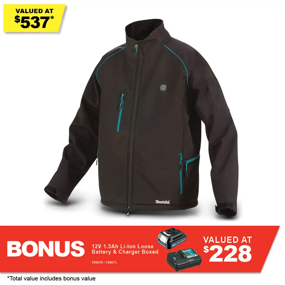 MAKITA 12V Max Heated Jacket Black CJ105DZ