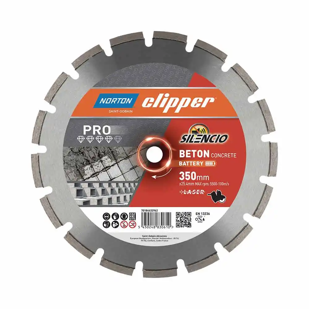 NORTON H12 350 x 25.4 WG N/C CC Pro Beton Battery 70184632962