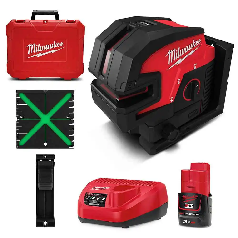 MILWAUKEE 12V Cross + 4 Points Laser Kit M12C4PLA301C