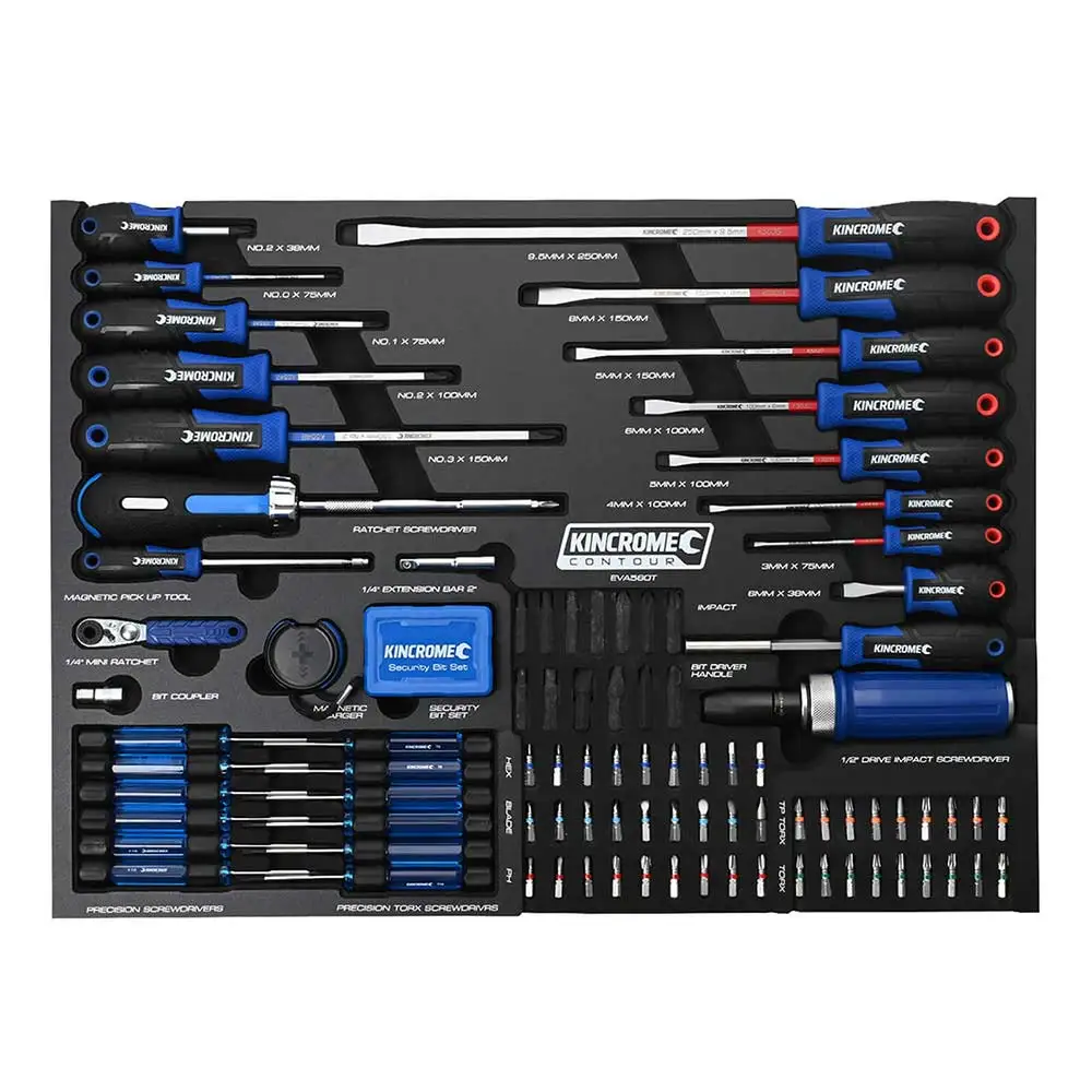 KINCROME Eva Tray 131 Piece Screwdriver & Fastening EVA560T