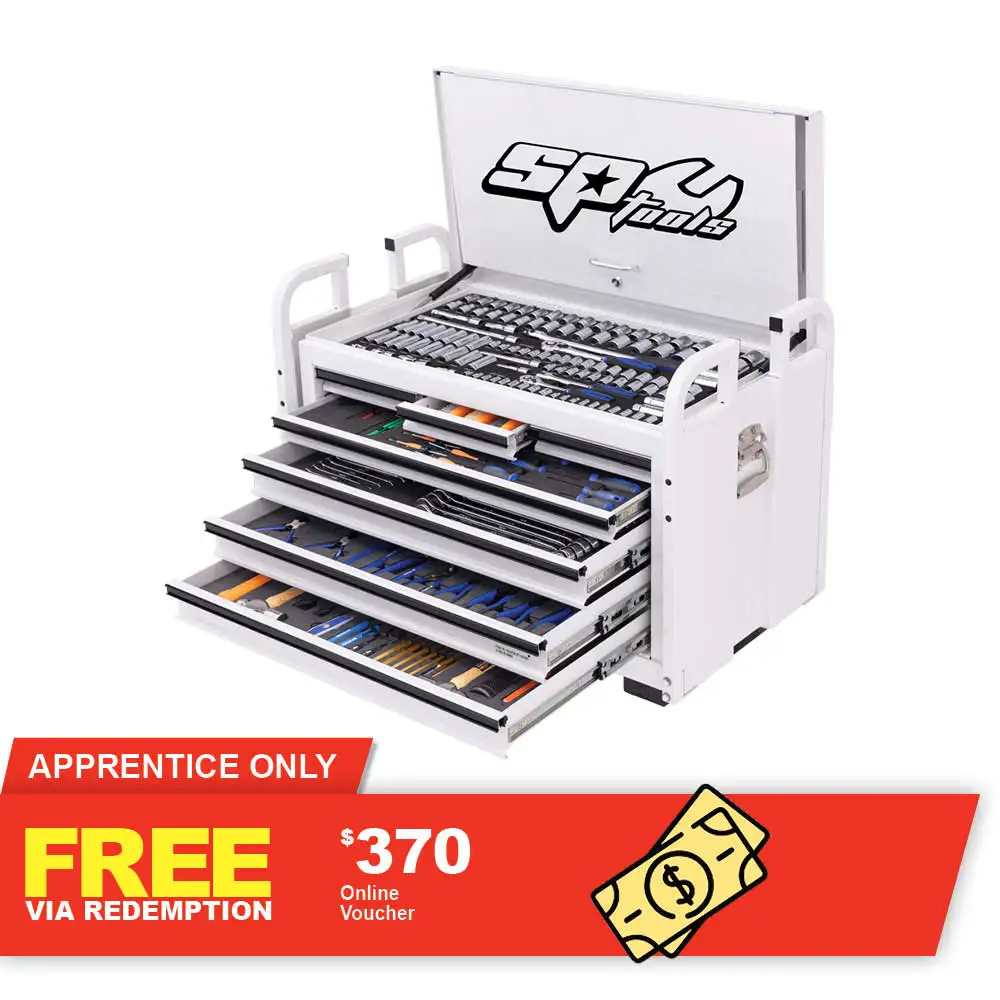 SP TOOLS 413 Piece 7 Drawer Off Road Series Tool Kit - White SP50115WX