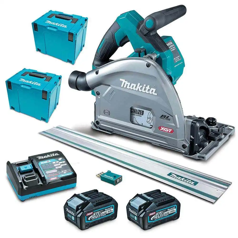 MAKITA 40V Max XGT Brushless AWS 2 x 4.0Ah 165mm Plunge Cut Saw Kit SP001GM201T