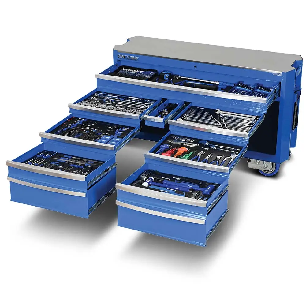 KINCROME Contour TFL Tool Trolley 454 Piece 12 Drawer Blue P1825